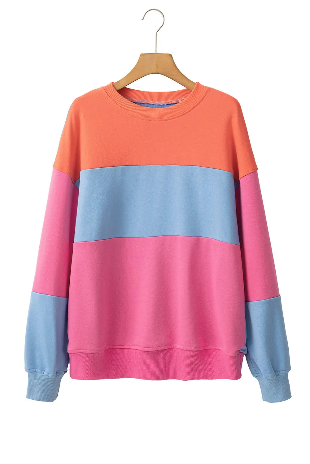 Meadow Mauve Colourblock Patchwork Drop Shoulder Sweatshirt - BB Fashion Outlet
