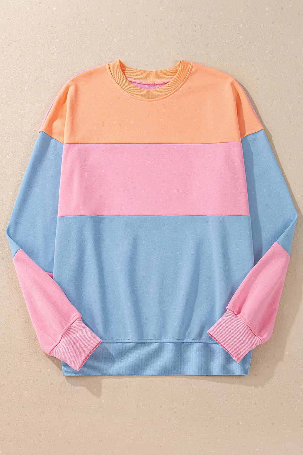 Meadow Mauve Colourblock Patchwork Drop Shoulder Sweatshirt - BB Fashion Outlet