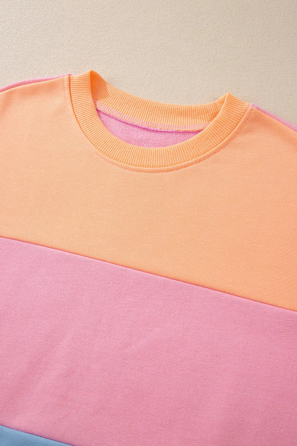 Meadow Mauve Colourblock Patchwork Drop Shoulder Sweatshirt - BB Fashion Outlet