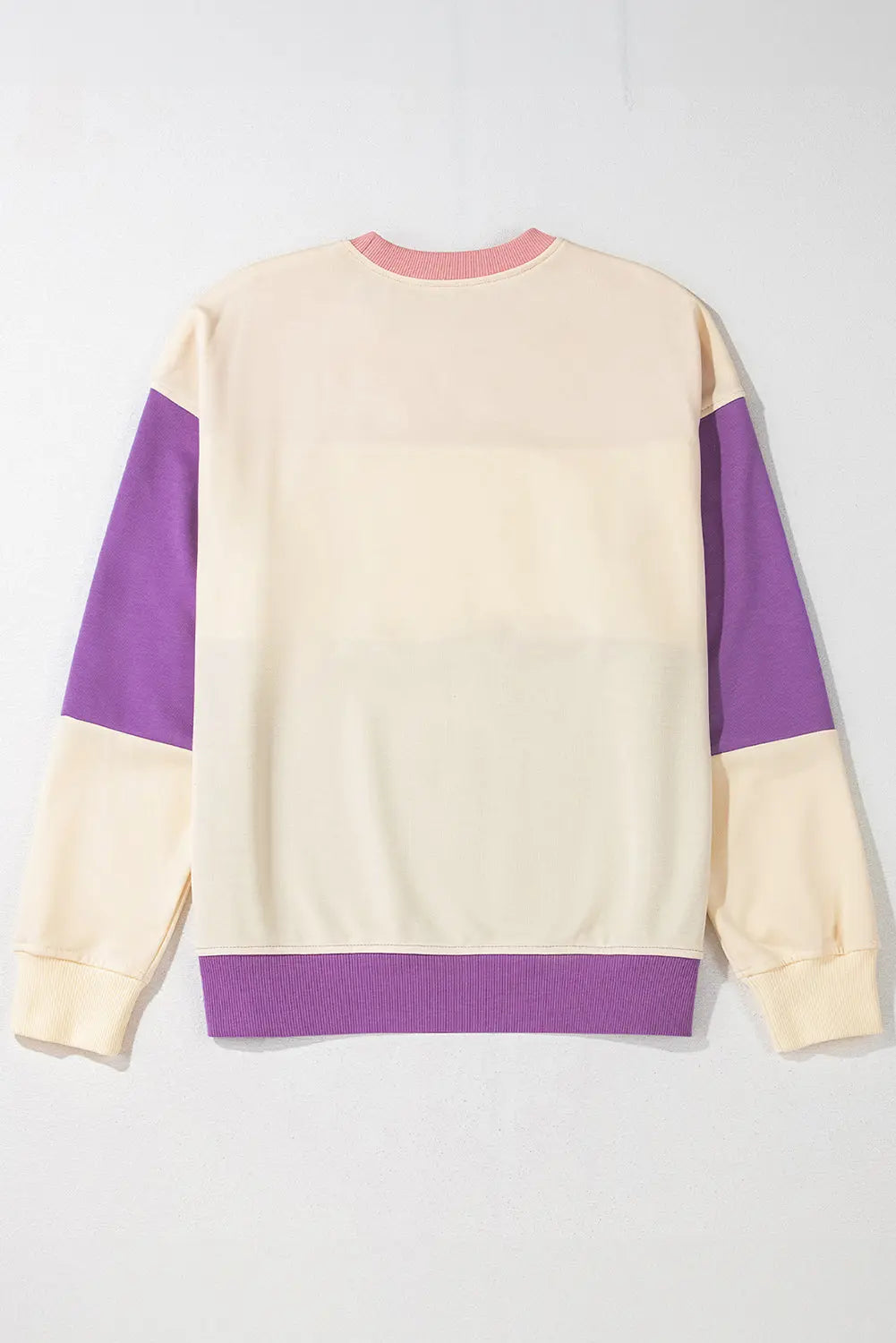 Meadow Mauve Colourblock Patchwork Drop Shoulder Sweatshirt - BB Fashion Outlet