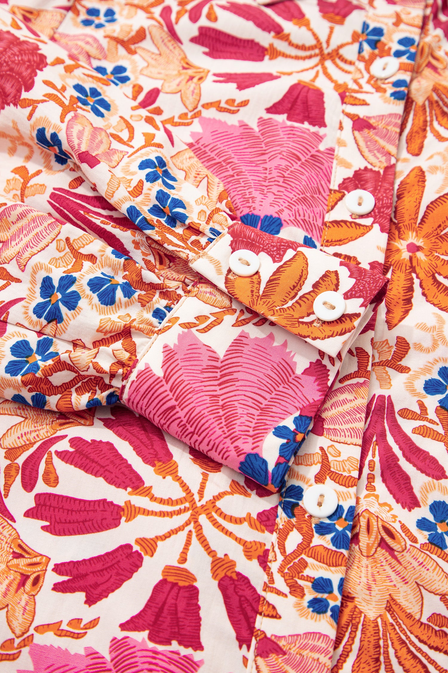 Red Fall Flower Print Long Sleeve Mini Dress