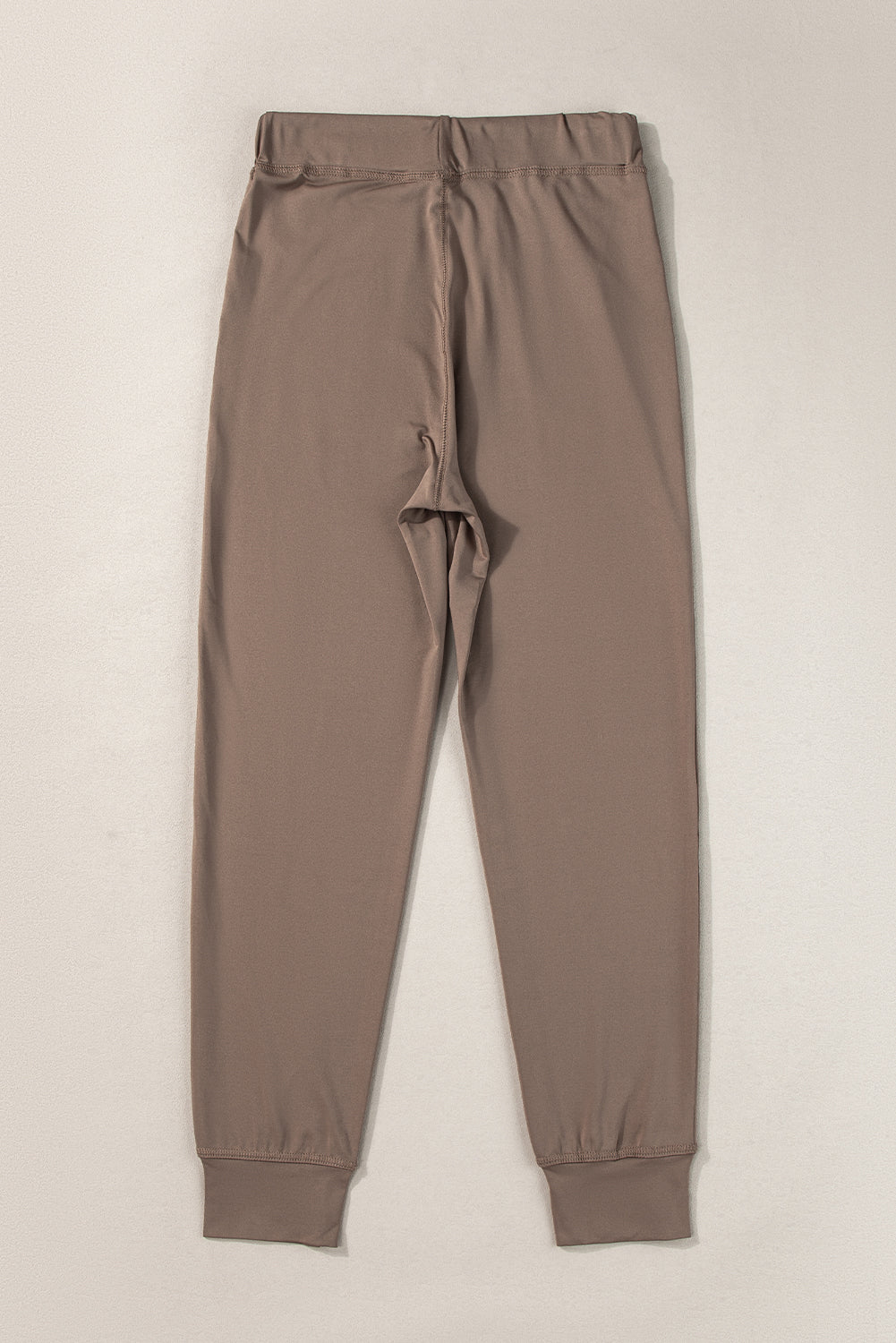 Dark Brown Drawstring Waist Pocketed Joggers - Bottoms/Joggers