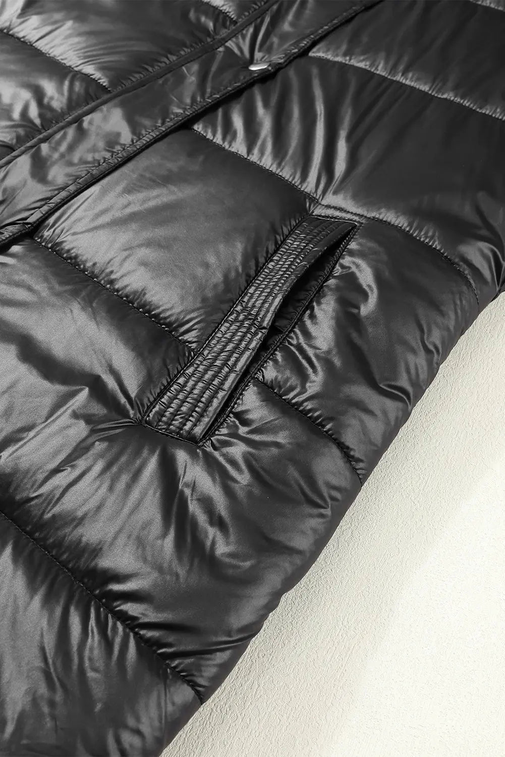 Dark Grey Hooded Long Quilted Sleeveless Coat eAura