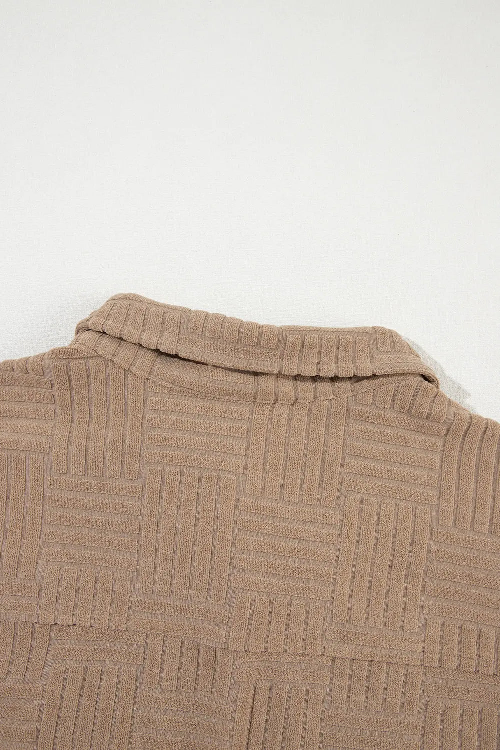 Dark Khaki Textured Chest Pocket Button-up Shacket Beagle Boutique Fashion Outlet