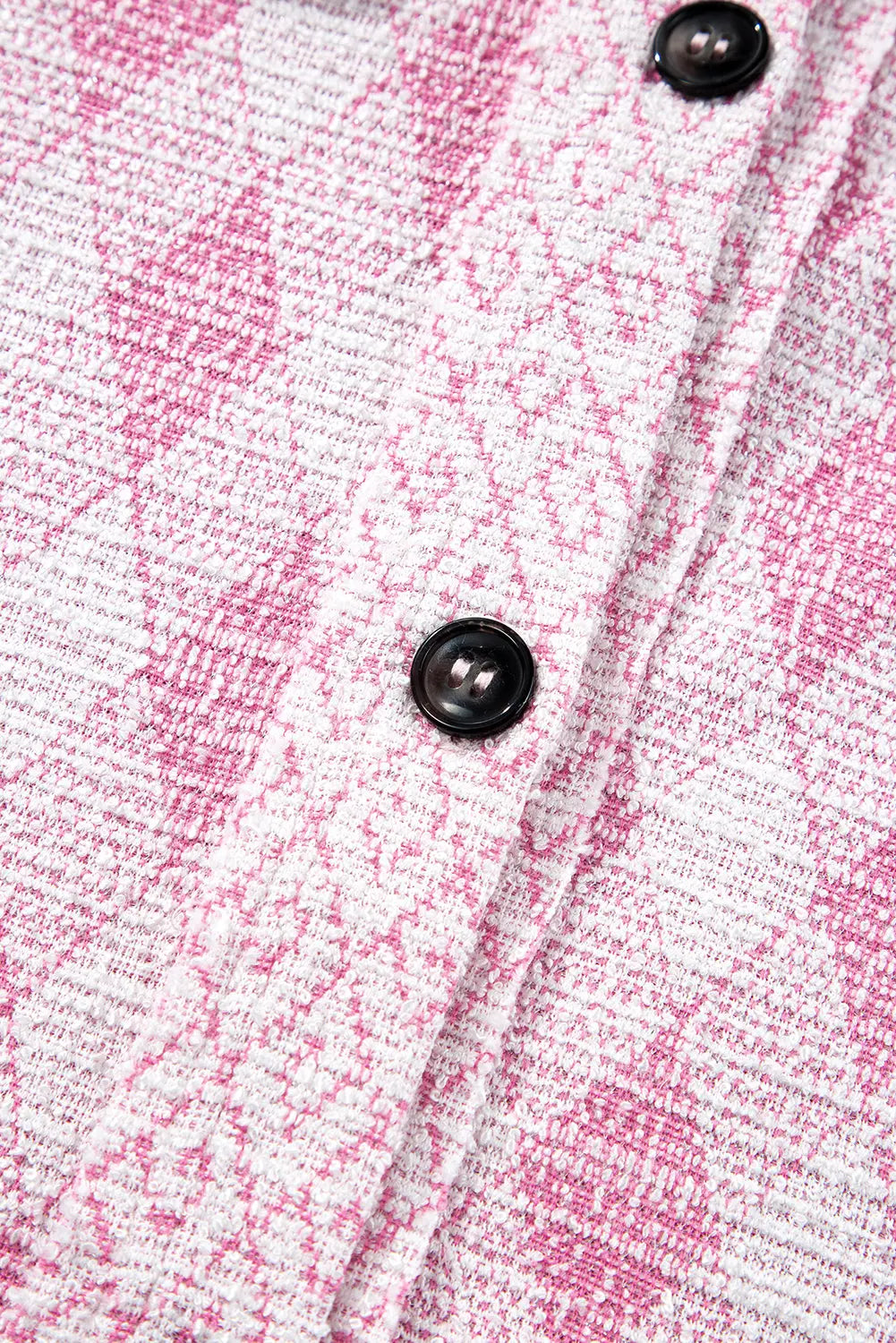 Delicacy Geometric Print Textured Flap Detail Shacket with Pocket - eAura