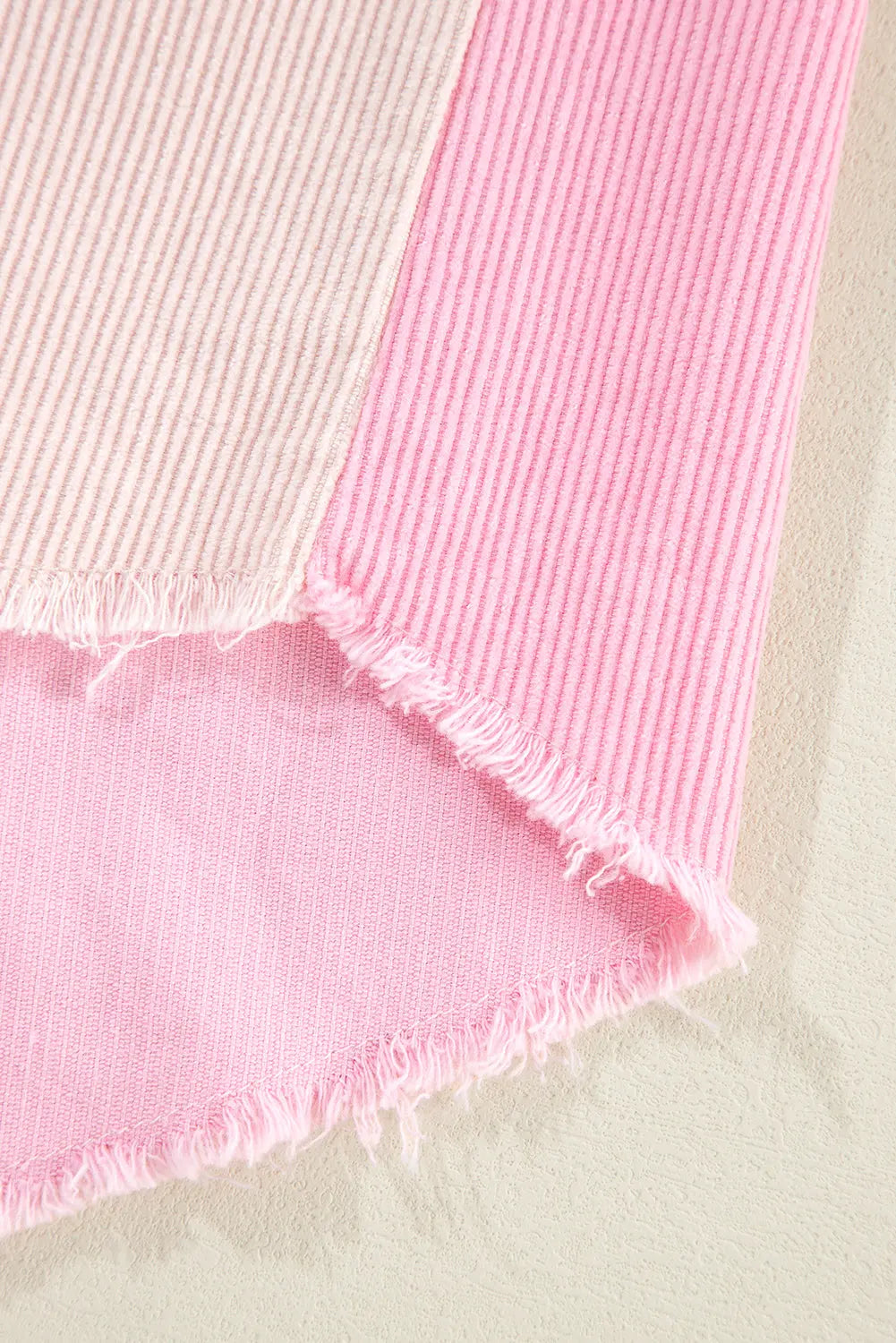 Delicacy Two-tone Colour Exposed Seam Corduroy Shacket - eAura