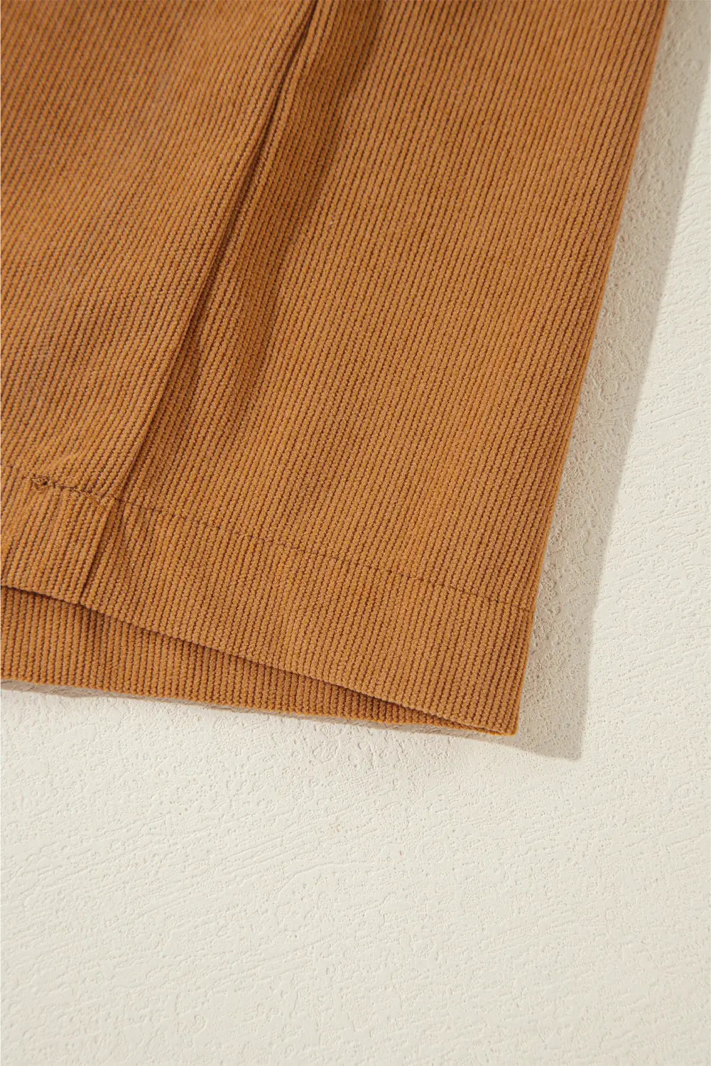 Desert Gold Corduroy Pleated Puff Sleeve Shift Short Dress Beagle Boutique Fashion Outlet