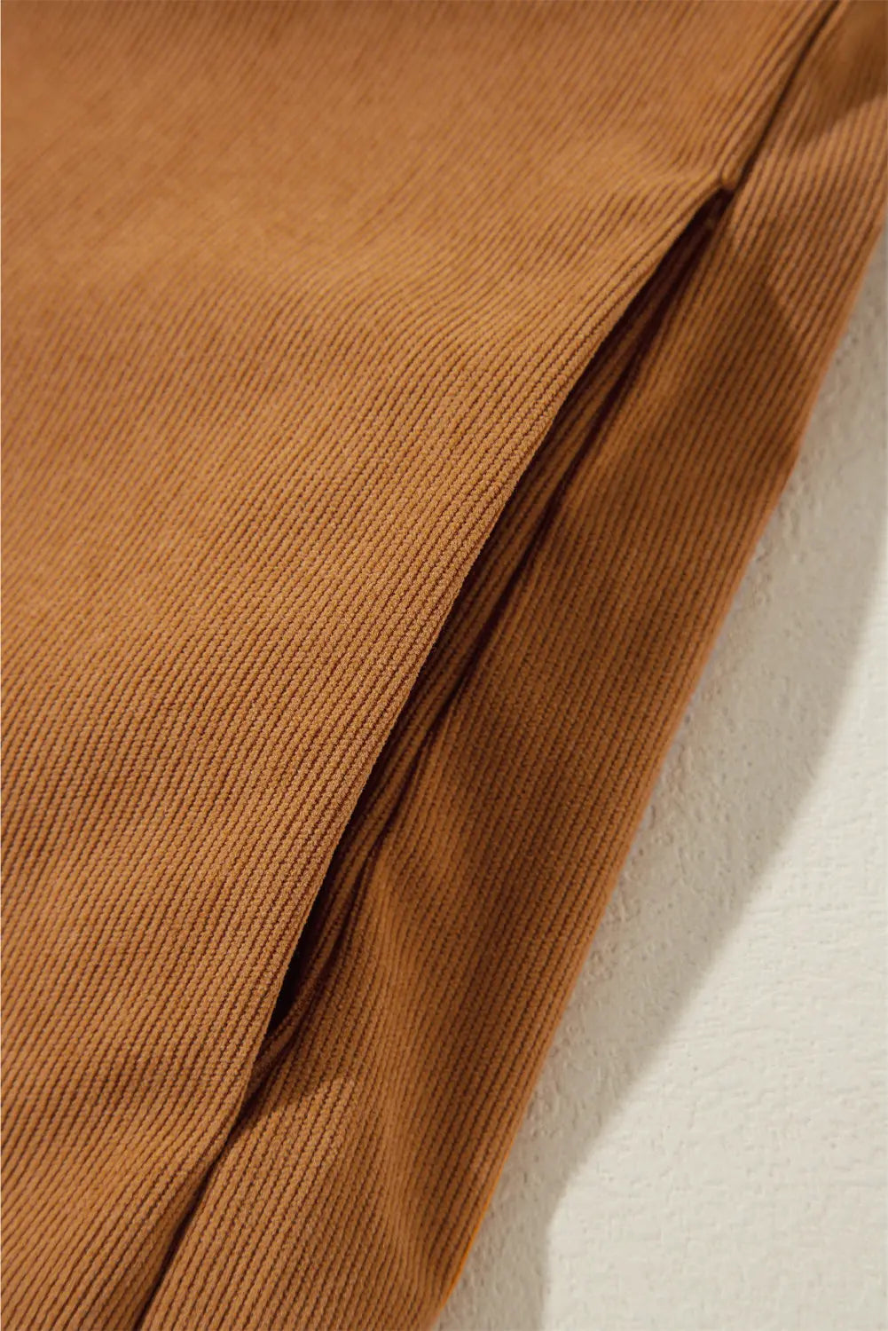 Desert Gold Corduroy Pleated Puff Sleeve Shift Short Dress Beagle Boutique Fashion Outlet