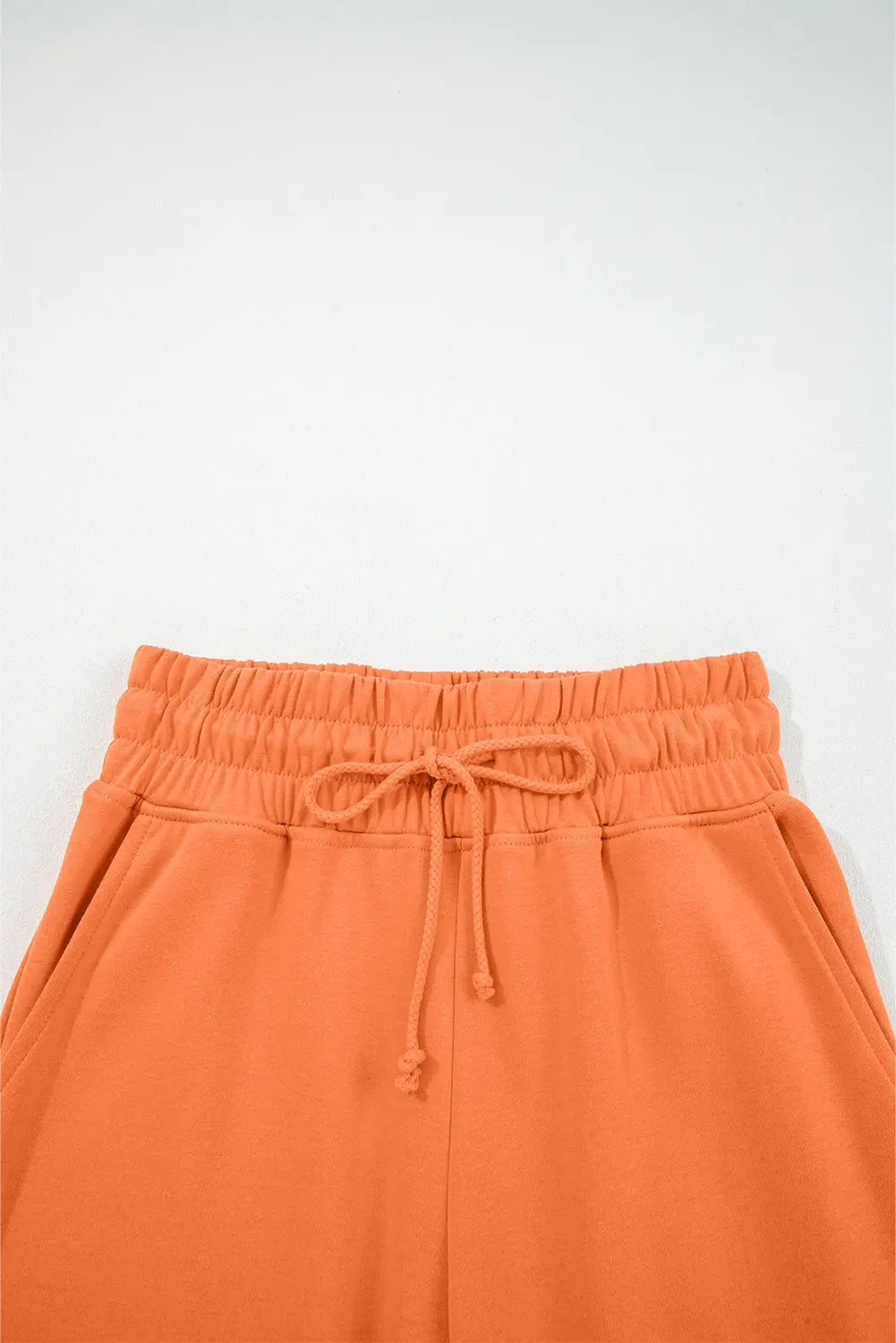 Drop Shoulder Puff Sleeve Crop Pullover and Drawstring Wide Leg Trousers Co-ord Set - eAura