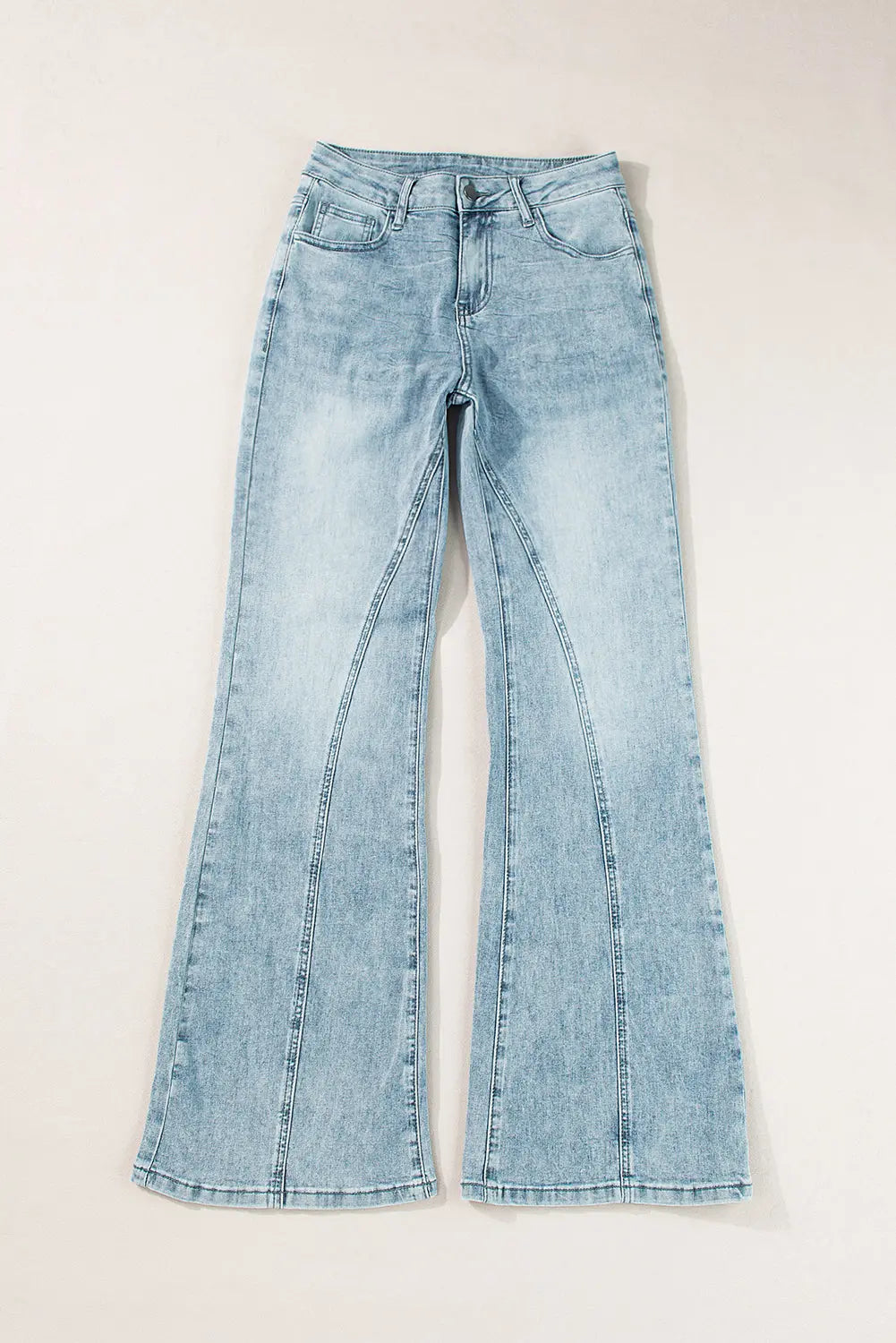 Dusk Blue Acid Wash Extra Wide Leg High Waist Long Jeans - Bottoms/Jeans/WideLeg