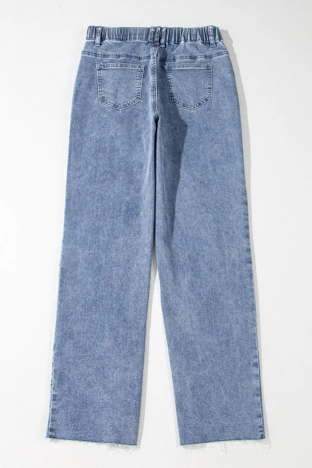 Dusk Blue Foiled Star Patchwork Straight Leg Loose Jeans - BB Fashion Outlet