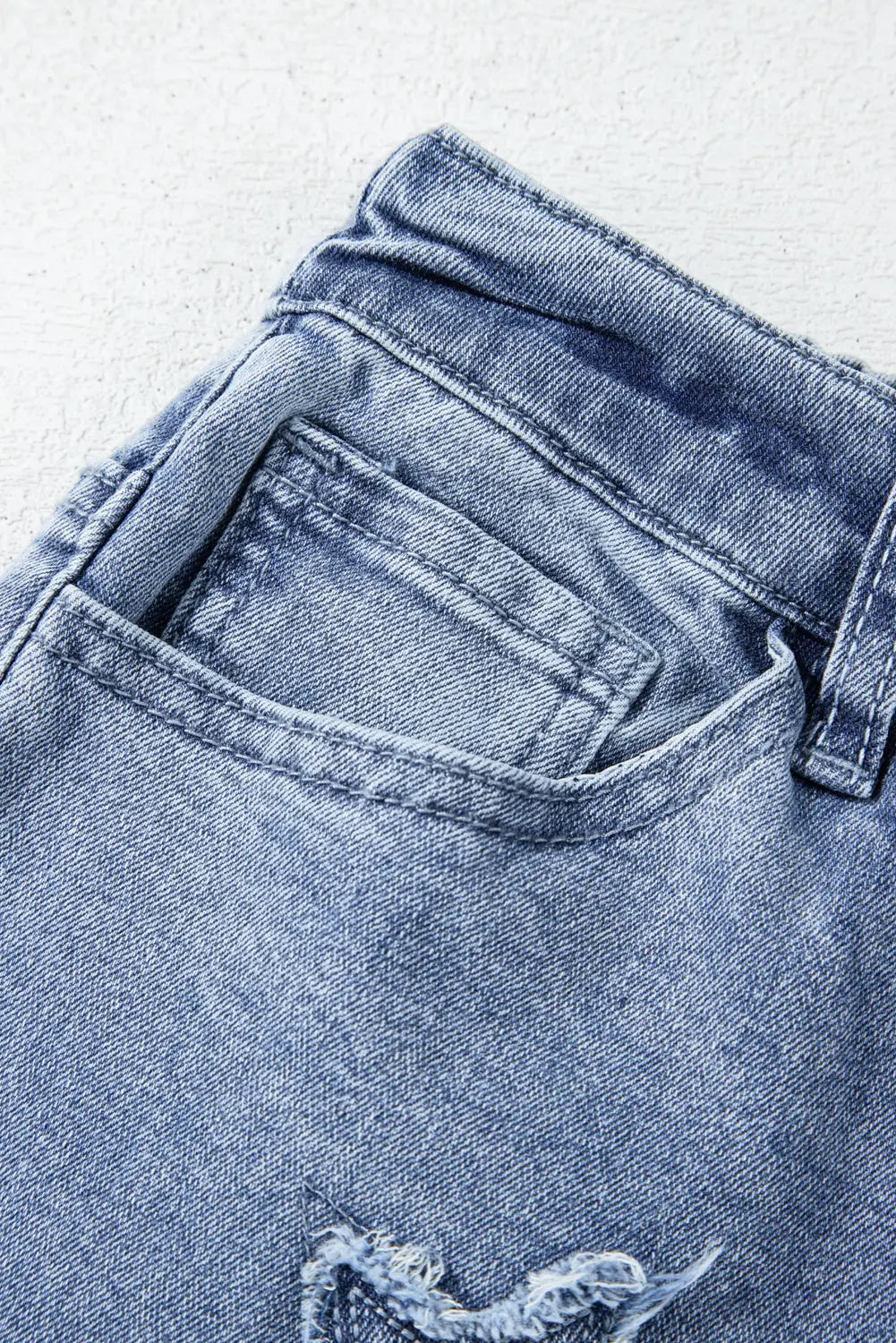 Dusk Blue Foiled Star Patchwork Straight Leg Loose Jeans - BB Fashion Outlet