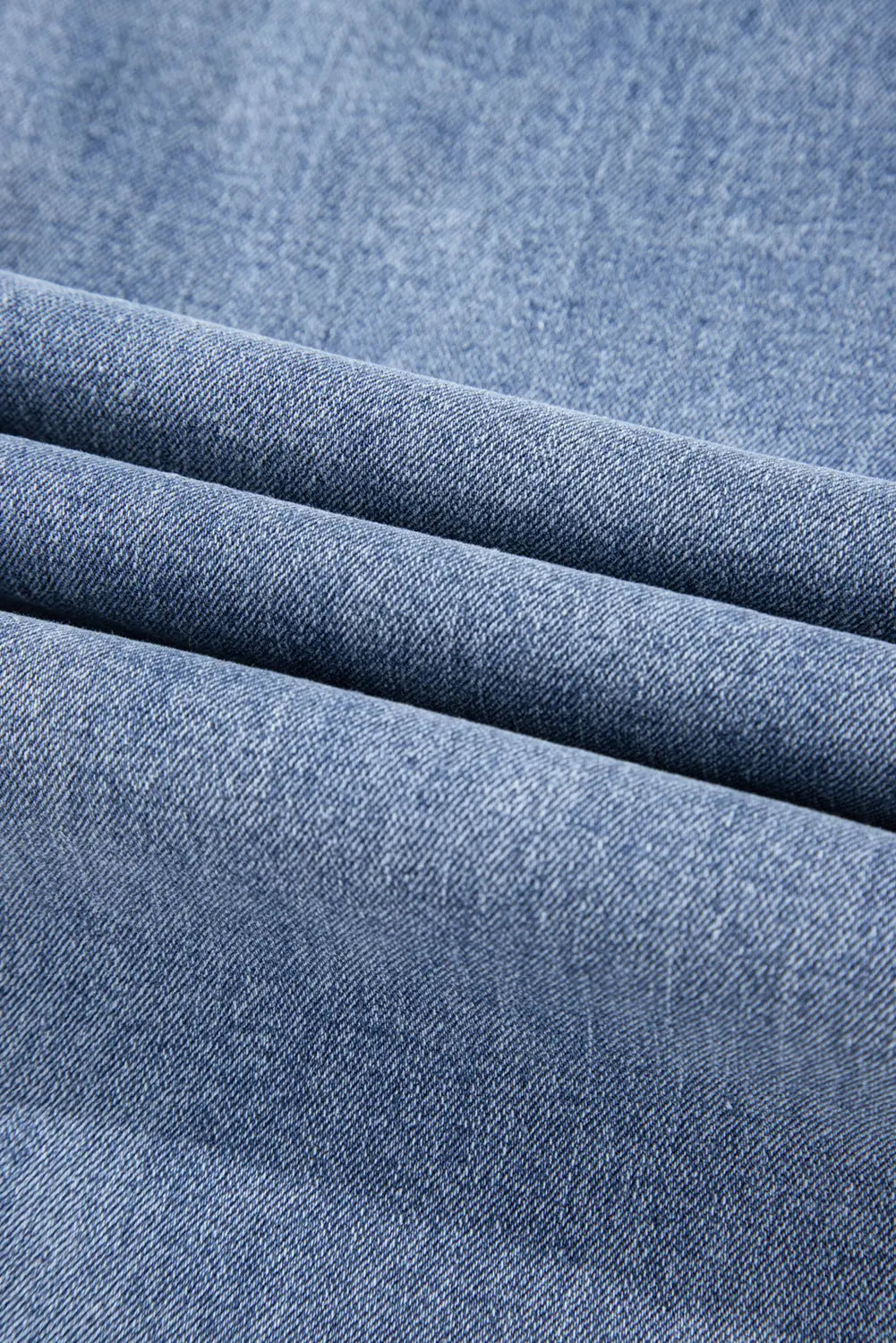 Dusk Blue Foiled Star Patchwork Straight Leg Loose Jeans - BB Fashion Outlet