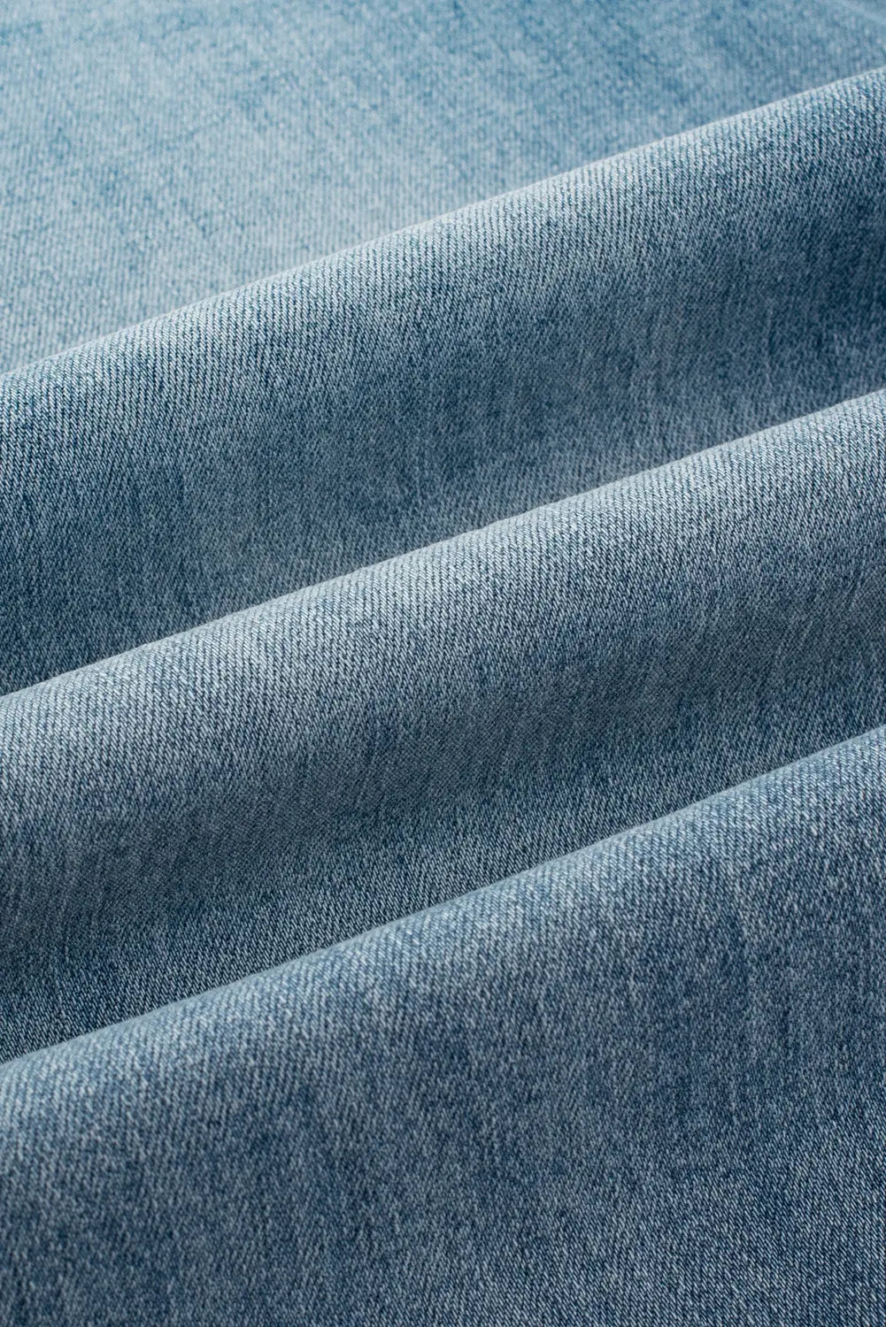Dusk Blue Multi Buttons Medium Wash Straight Loose Leg Jeans eAura