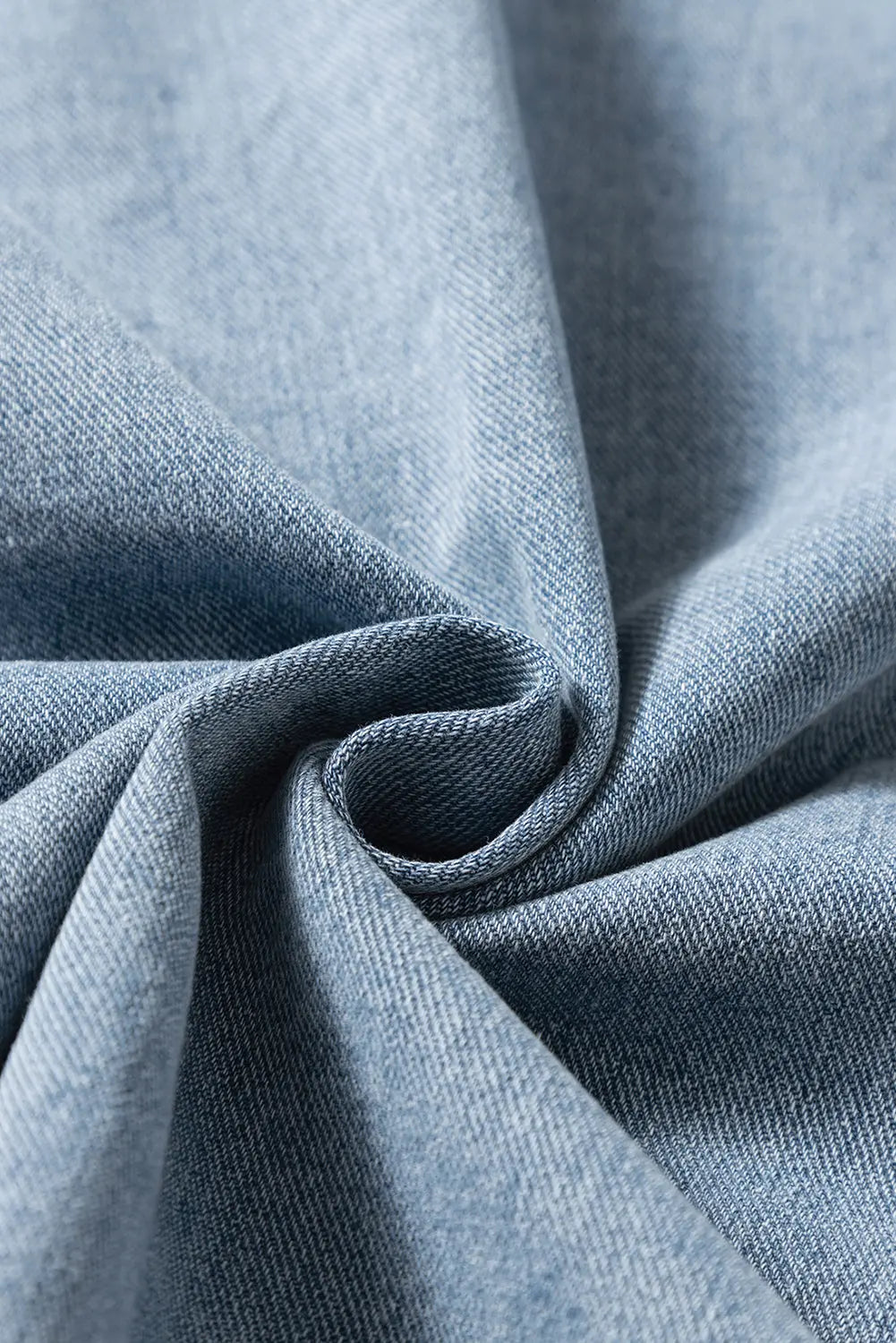 Dusk Blue Slit Buttons Pocketed Denim Jacket - eAura