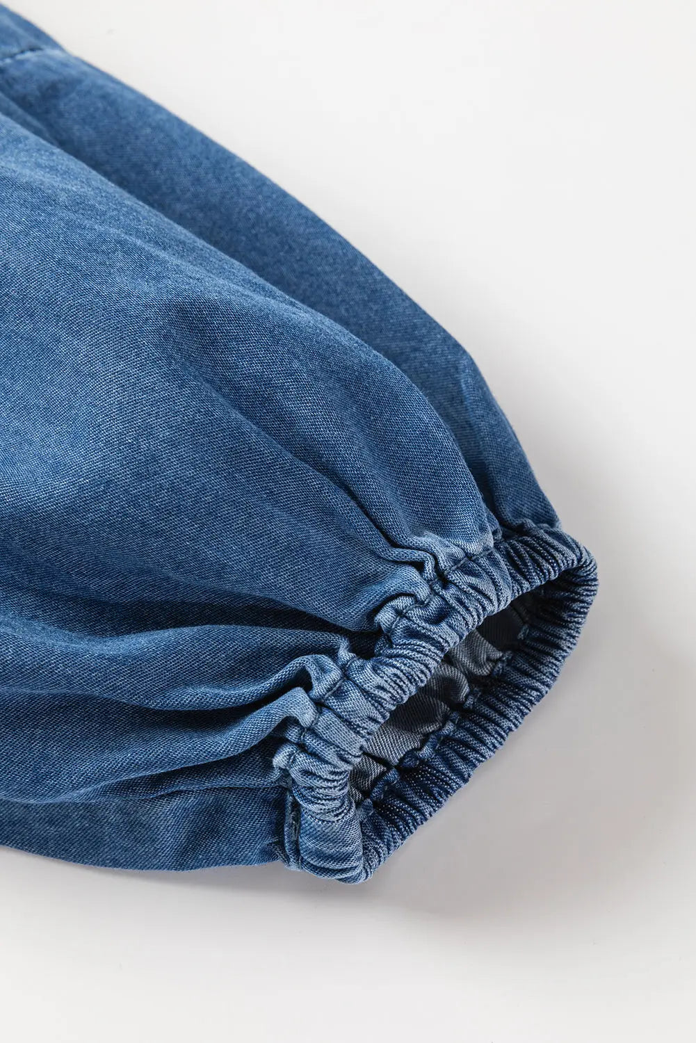 Dusk Blue Square Neck Side Pockets Loose Fit Denim Mini Dress Beagle Boutique Fashion Outlet