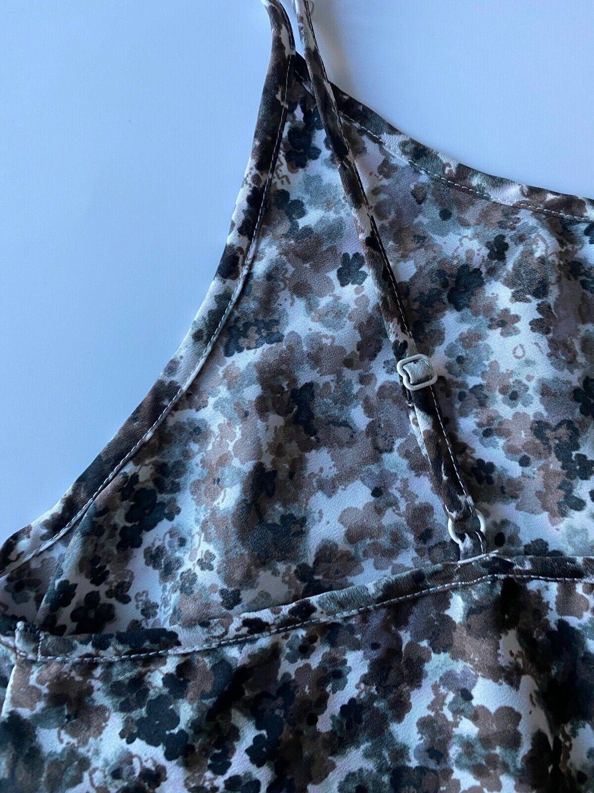 Ex High St Cami Size 14 Brown Floral Adjustable Straps - BB Fashion Outlet
