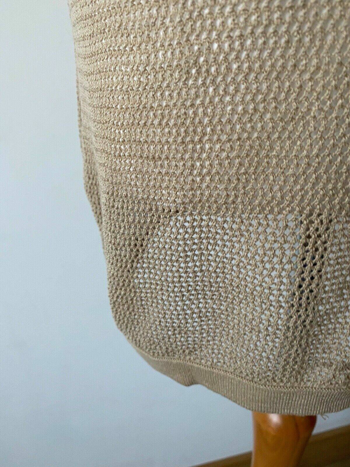 Ex High St Fishnet Type Tee Beige Size M 10 - 12 - BB Fashion Outlet