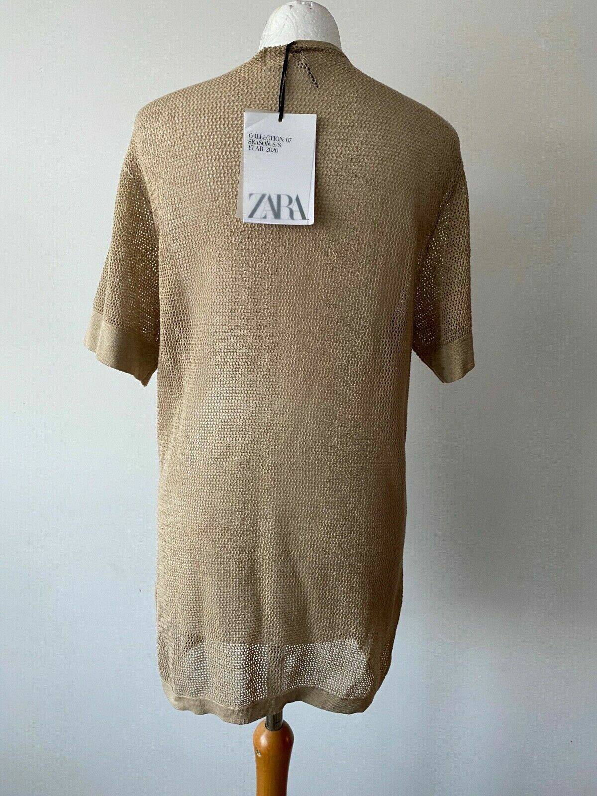 Ex High St Fishnet Type Tee Beige Size M 10 - 12 - BB Fashion Outlet