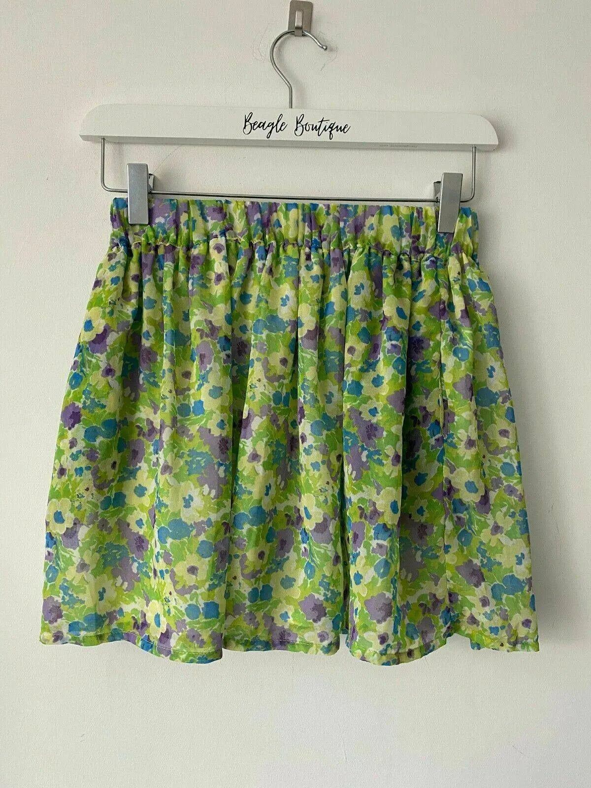 Ex High Street Mini Skirt Chiffon Lined Floral Size S - BB Fashion Outlet