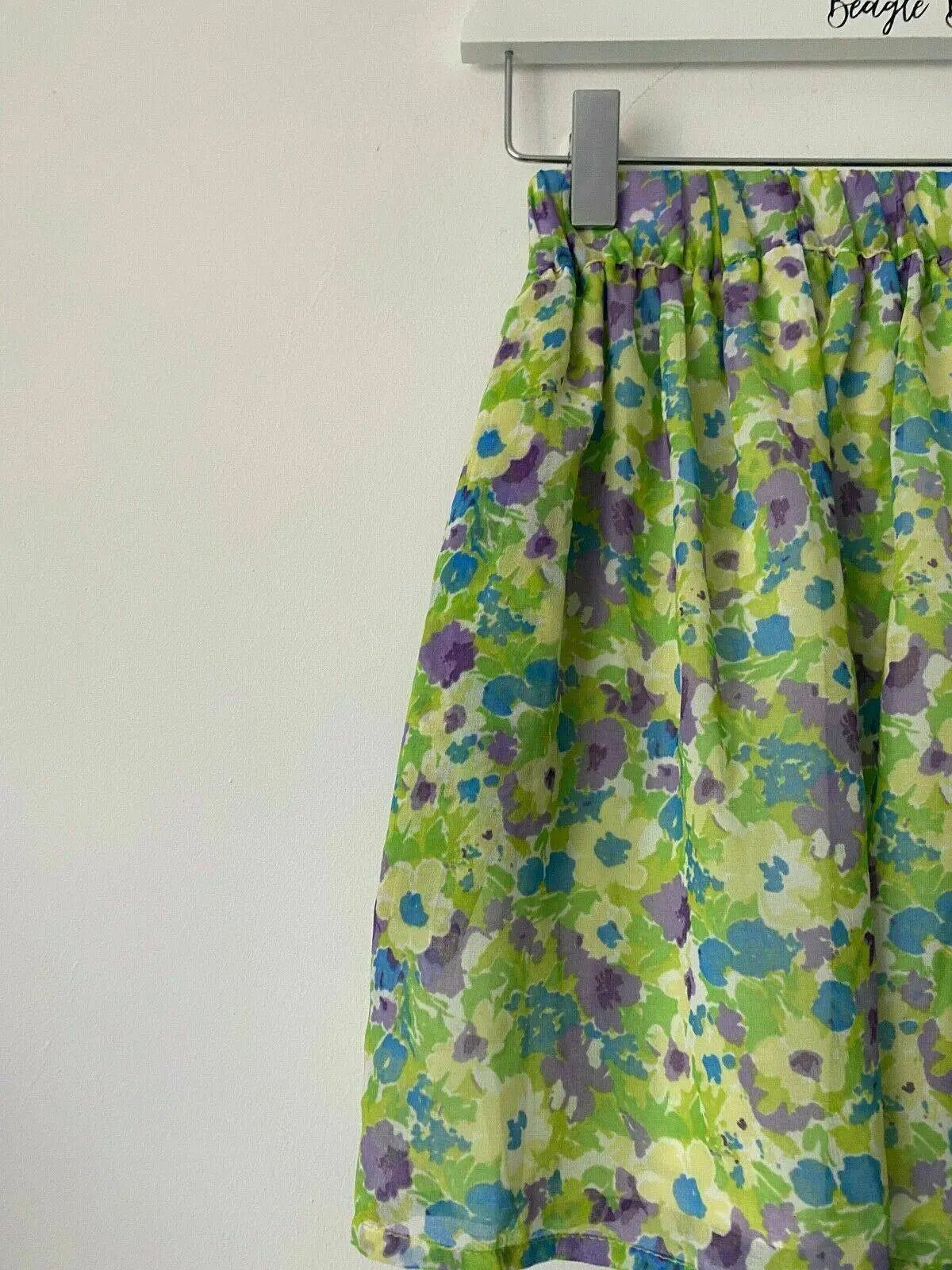 Ex High Street Mini Skirt Chiffon Lined Floral Size S - BB Fashion Outlet
