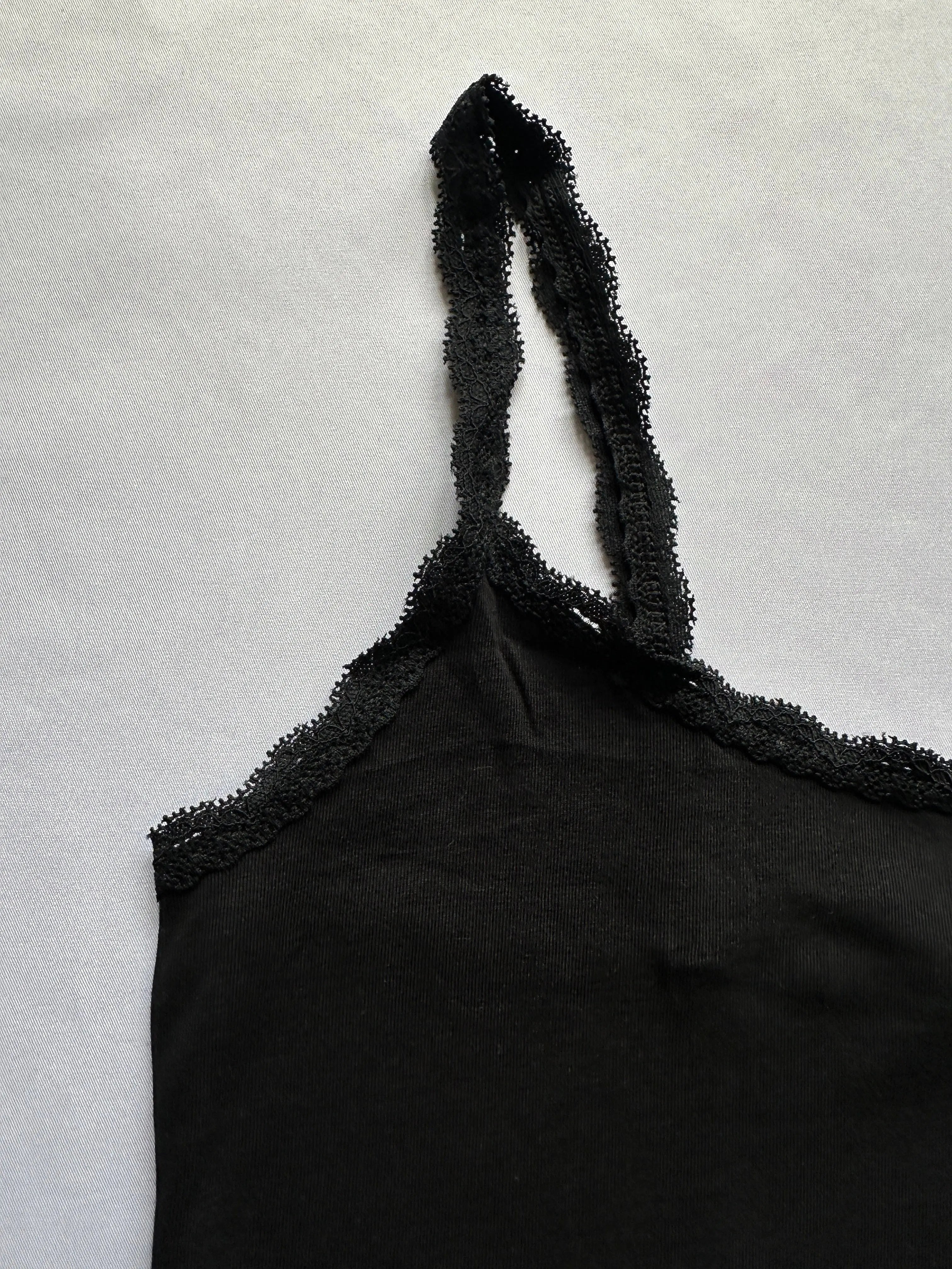 Ex. M&S White Vest Cami Top Lace Trim White or Black 6, 8, 10, 12, 14, 16, 18, 20 - BB Fashion Outlet