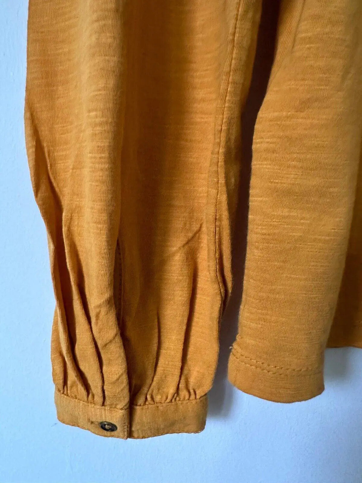 Ex. White Stuff Jossy Cotton Jersey Mustard Pintuck High Neck Blouse  10, 12, 14 - BB Fashion Outlet
