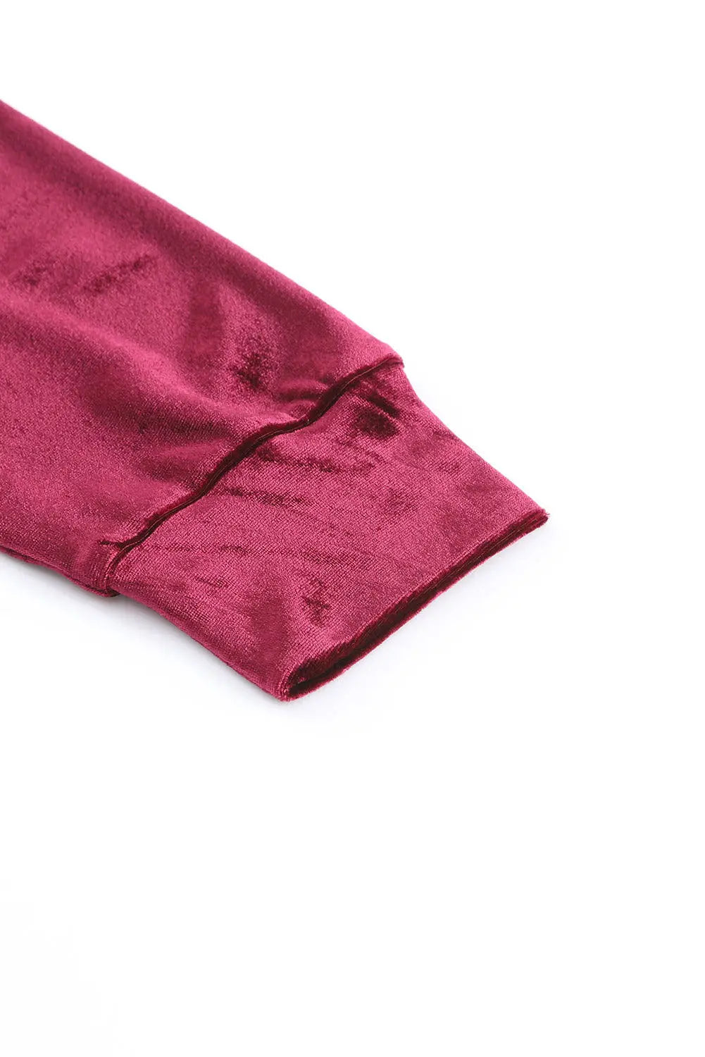 Fiery Red Solid Velvet Two Piece Lounge Set eAura