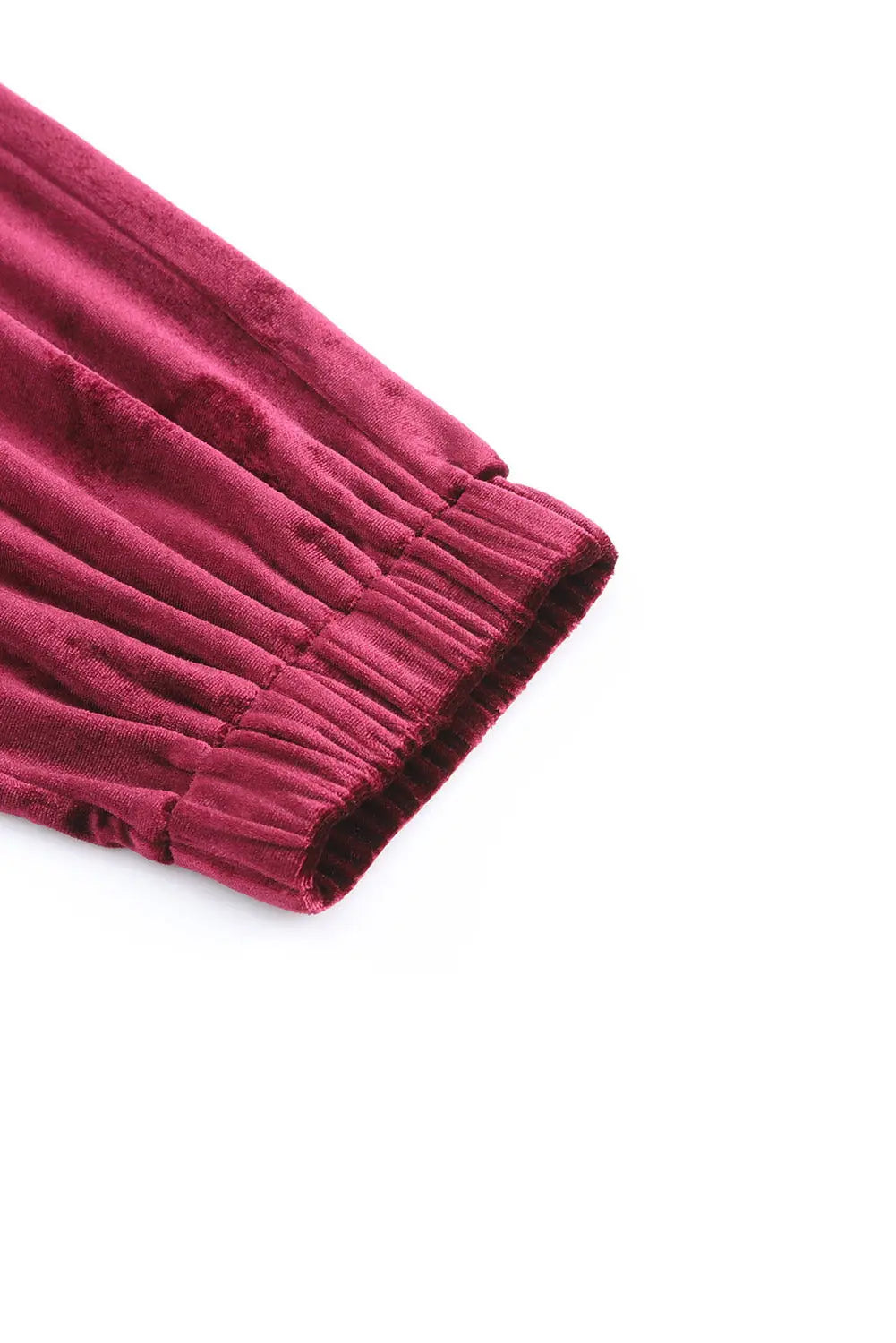 Fiery Red Solid Velvet Two Piece Lounge Set eAura