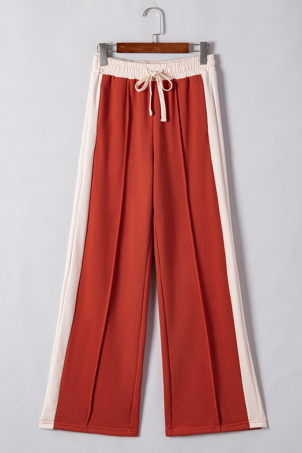 Flamingo Colour Block Drawstring High Waist Wide Leg Trousers - Bottoms/Wide