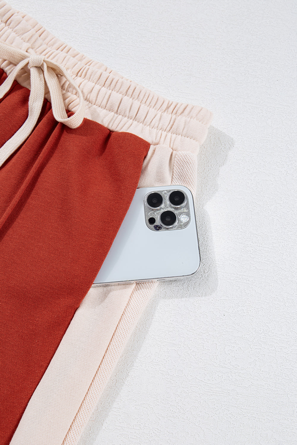 Flamingo Colour Block Drawstring High Waist Wide Leg Trousers - Bottoms/Wide