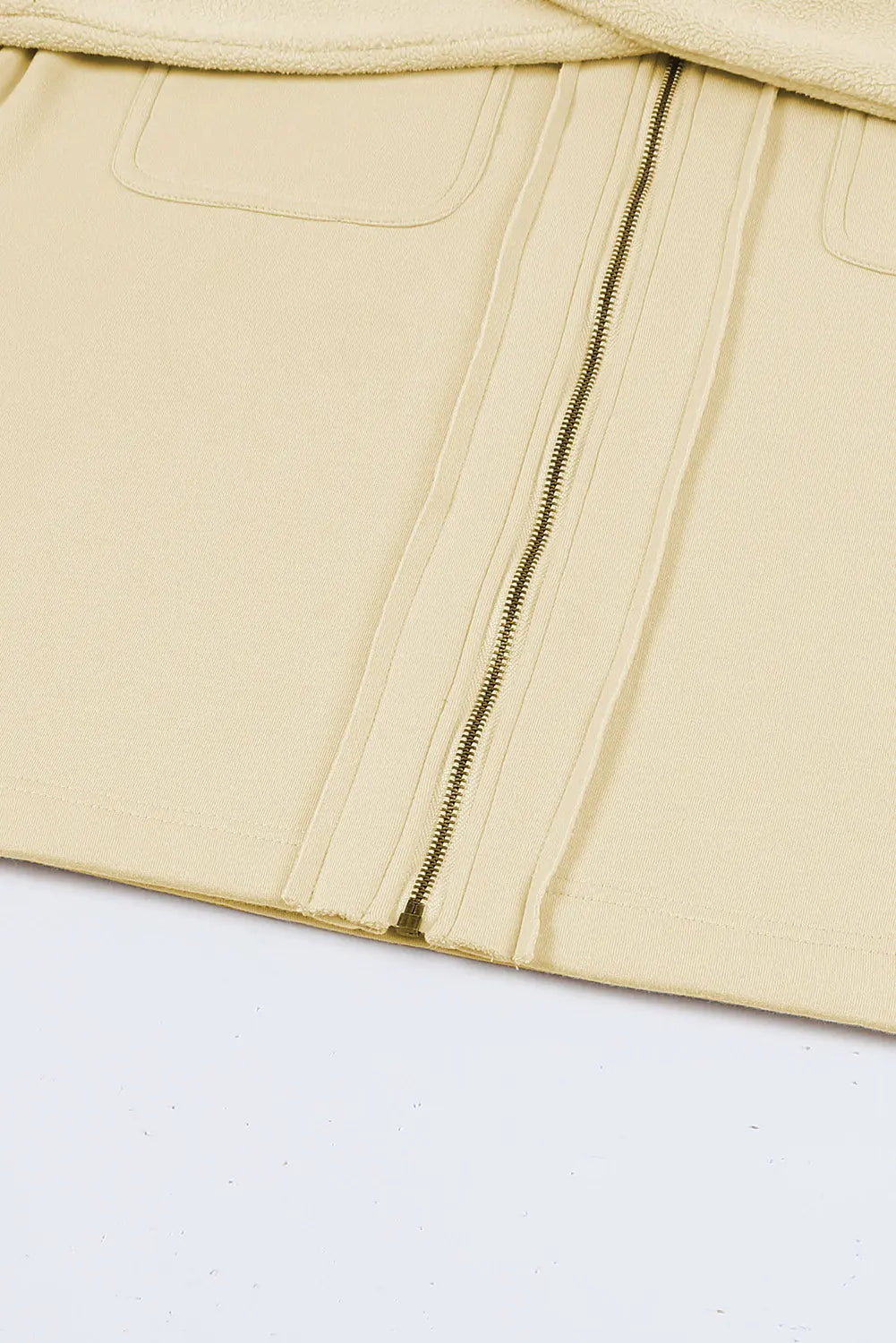 Flap Pocket Drawstring Hood Zip Up Jacket - eAura