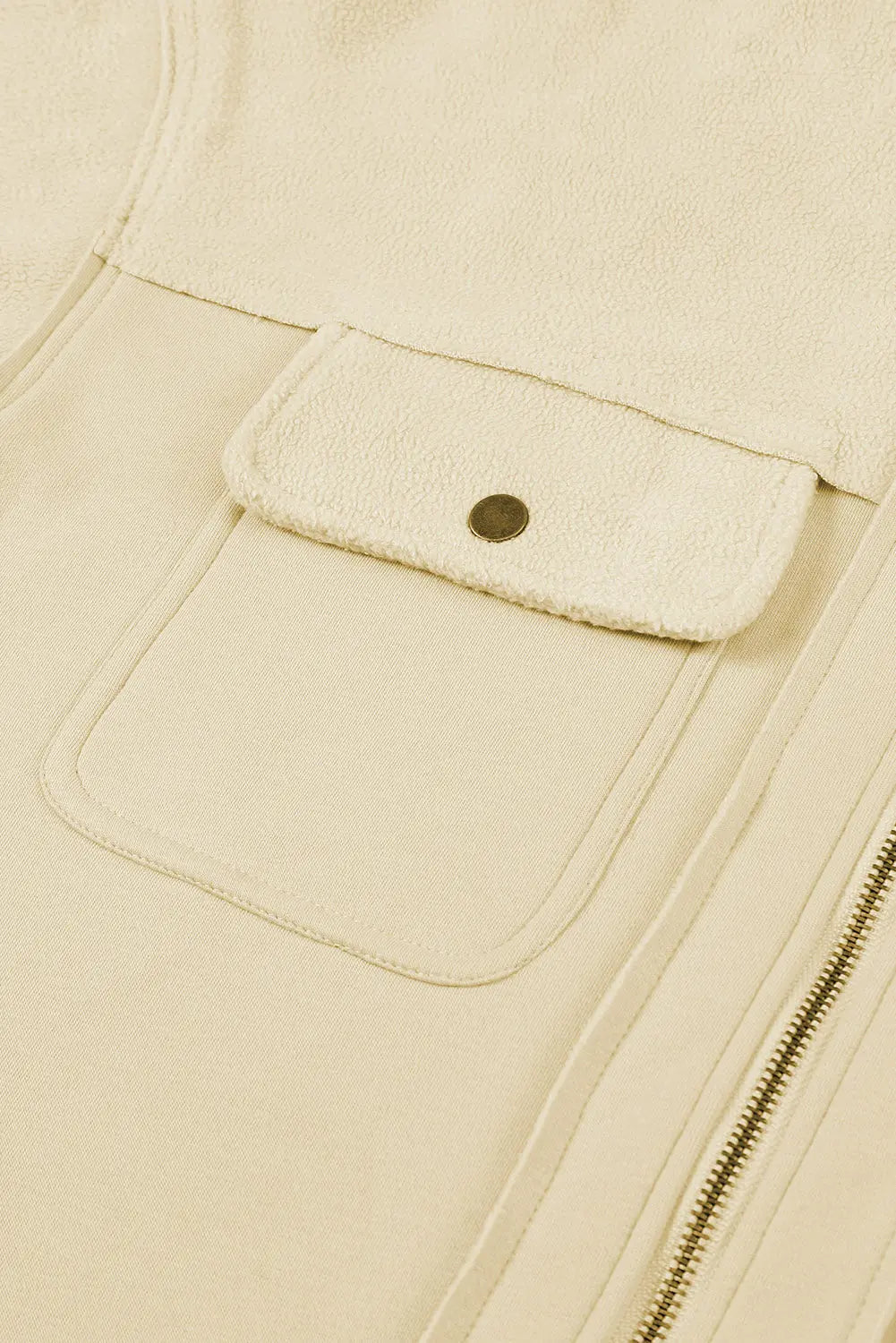 Flap Pocket Drawstring Hood Zip Up Jacket - eAura