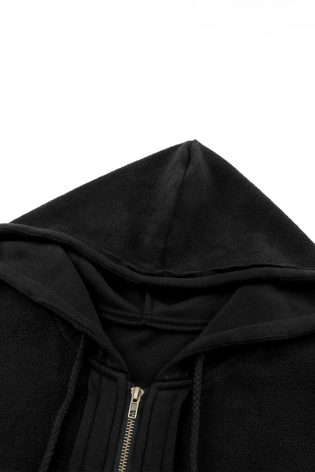 Flap Pocket Drawstring Hood Zip Up Jacket - eAura