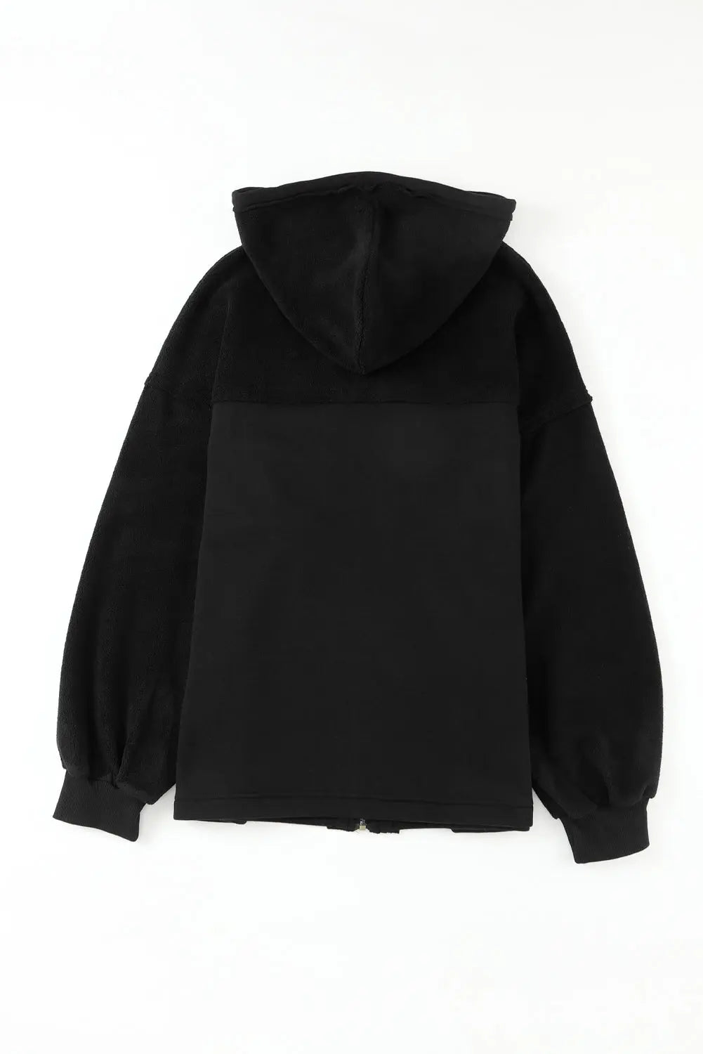 Flap Pocket Drawstring Hood Zip Up Jacket - eAura