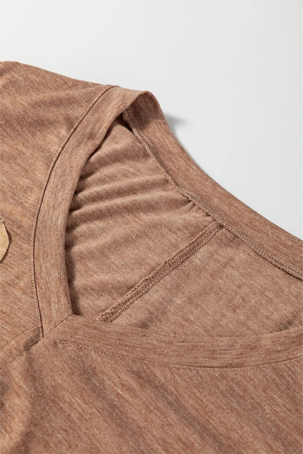 Floral Patchwork V-Neck Long Sleeve T-Shirt - eAura