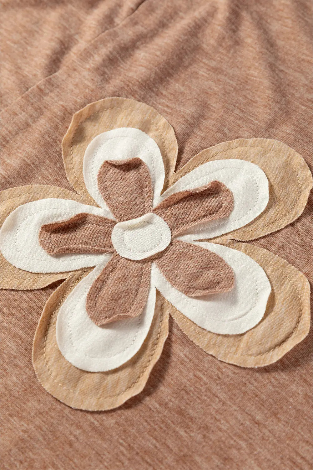 Floral Patchwork V-Neck Long Sleeve T-Shirt - eAura