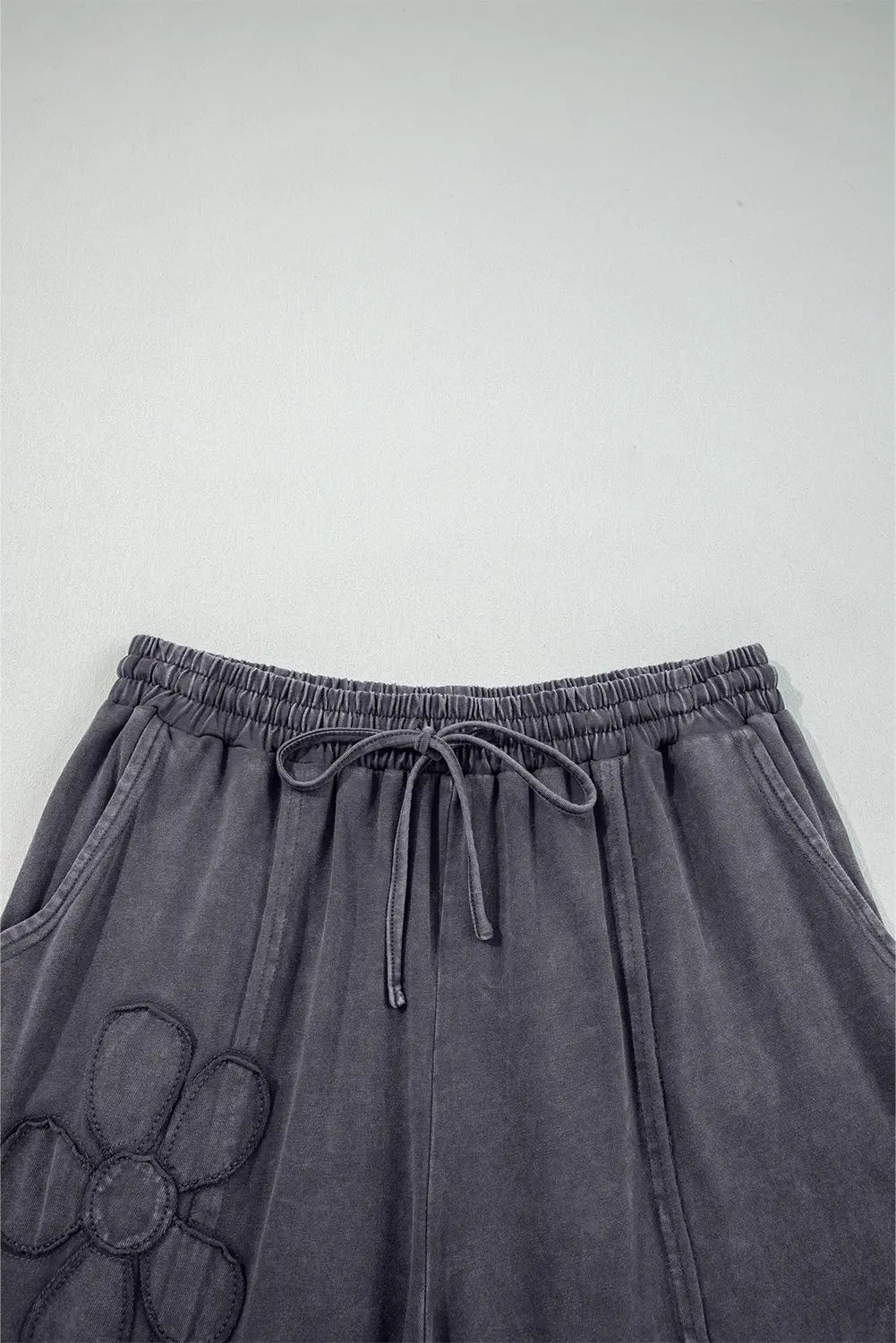 Flower Patch Mineral Washed Crop Wide Leg Trousers - eAura