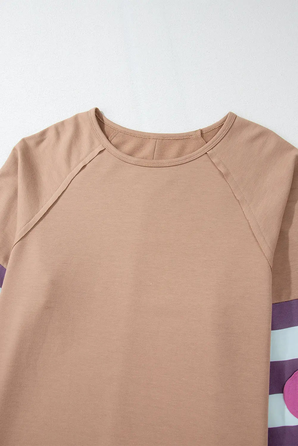 Flower Patchwork Raglan Sleeve Exposed Seam Oversized Top eAura