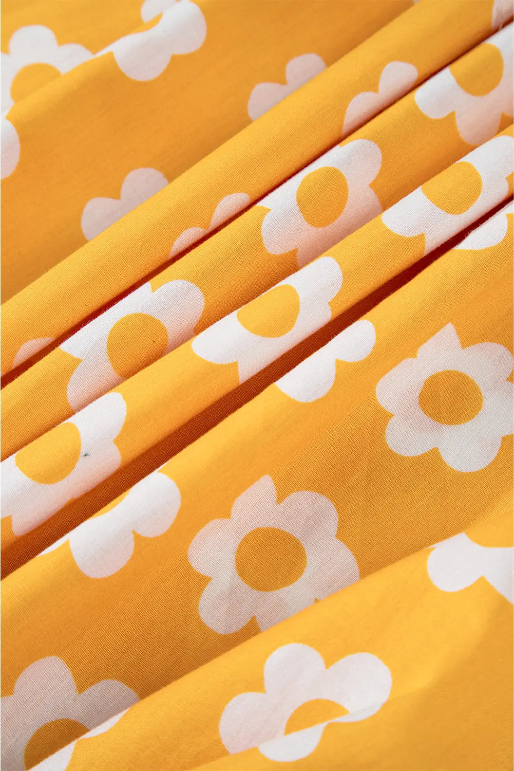 Flower Print Bracelet Sleeve Buttons Collared Maxi Dress eAura