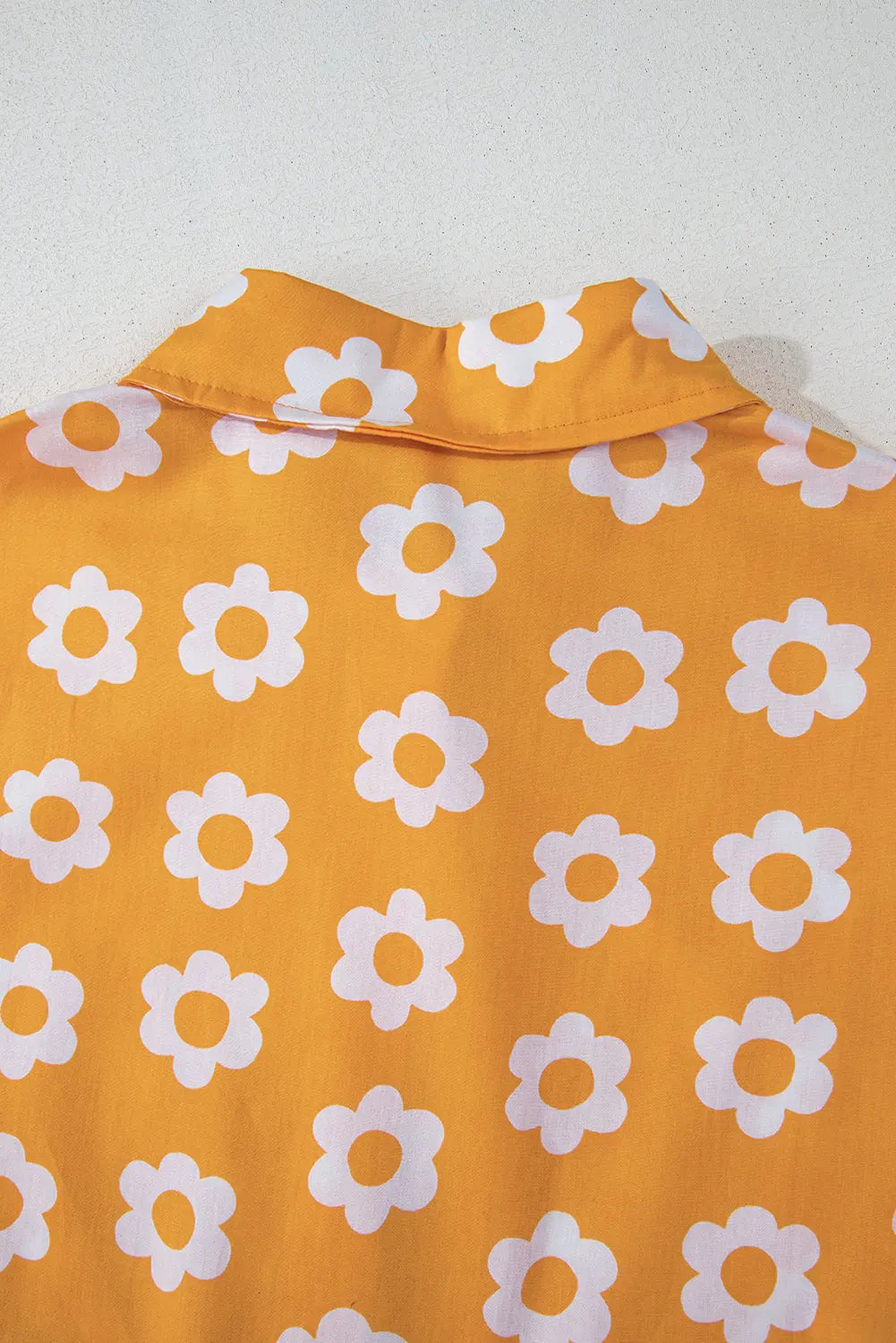Flower Print Bracelet Sleeve Buttons Collared Maxi Dress eAura