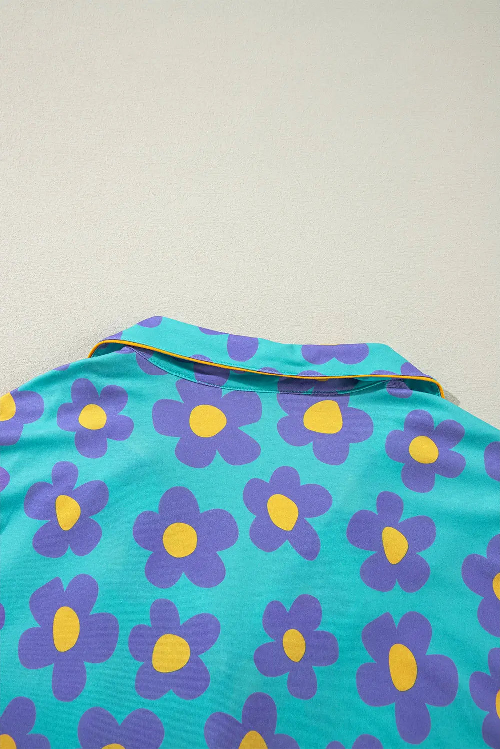 Flower Print Long Sleeve Shirt Shorts Pyjamas Set eAura