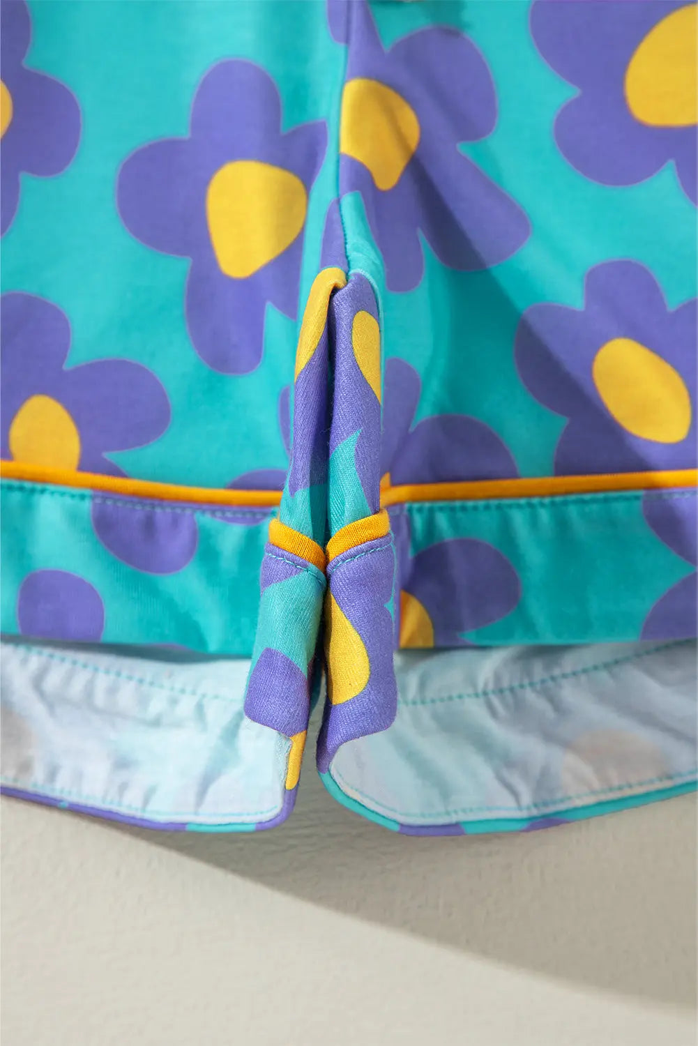 Flower Print Long Sleeve Shirt Shorts Pyjamas Set eAura