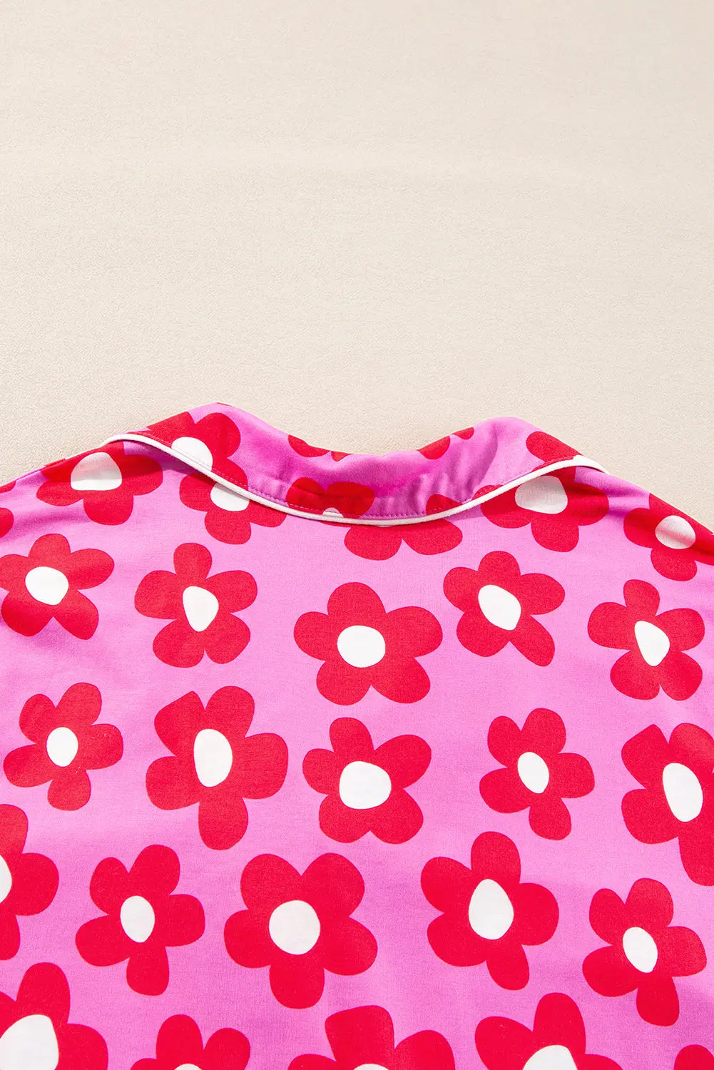 Flower Print Long Sleeve Shirt Shorts Pyjamas Set eAura