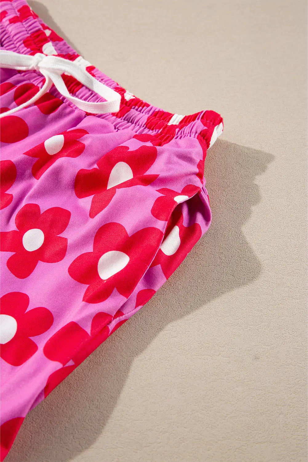 Flower Print Long Sleeve Shirt Shorts Pyjamas Set eAura