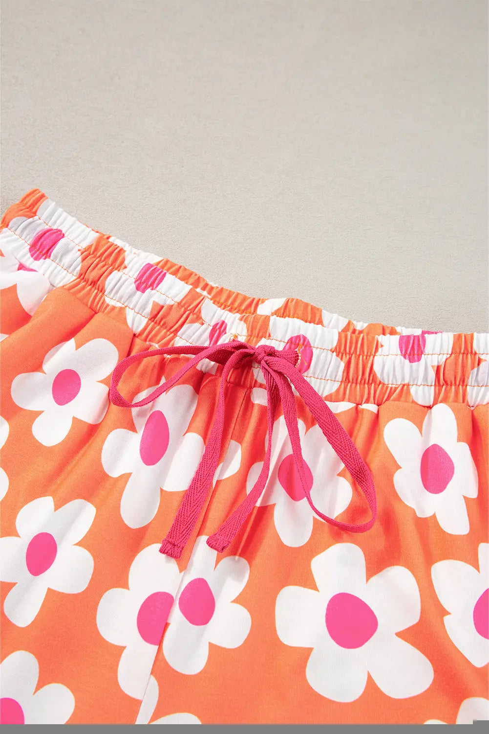 Flower Print Short Sleeve Shirt Pyjamas Set eAura