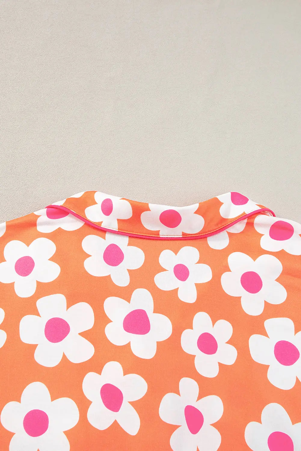 Flower Print Short Sleeve Shirt Pyjamas Set eAura