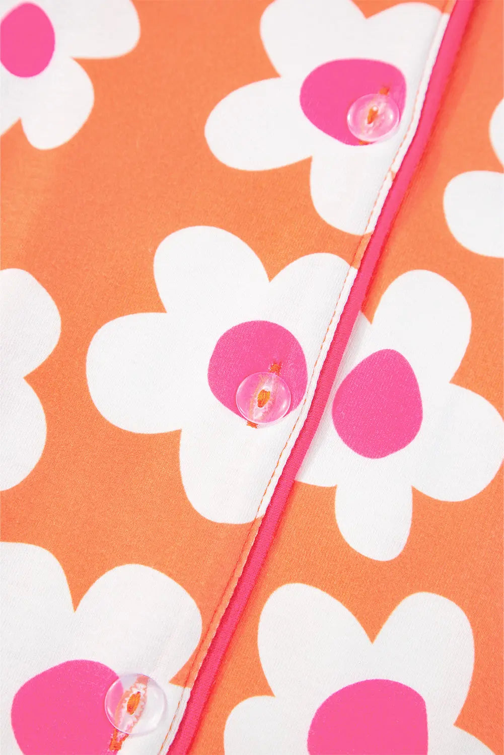 Flower Print Short Sleeve Shirt Pyjamas Set eAura