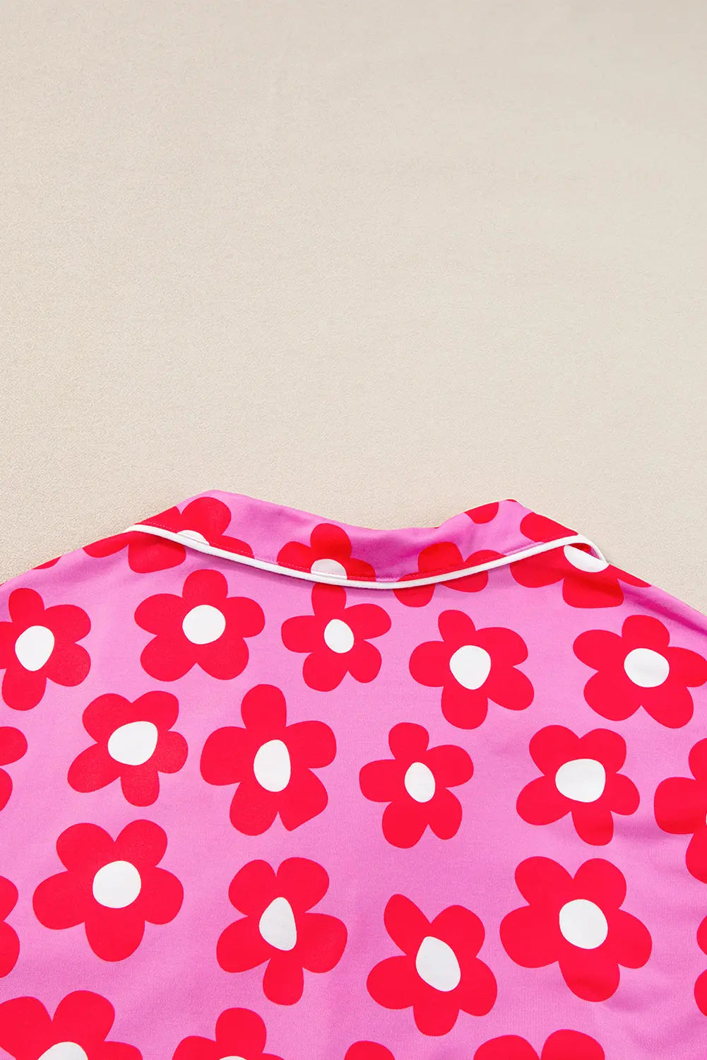 Flower Print Short Sleeve Shirt Pyjamas Set eAura