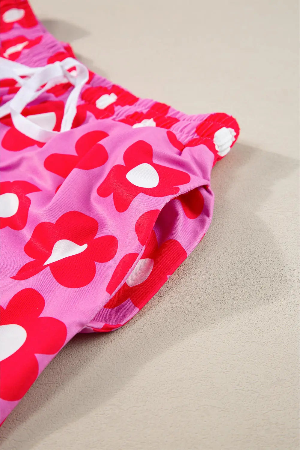 Flower Print Short Sleeve Shirt Pyjamas Set eAura